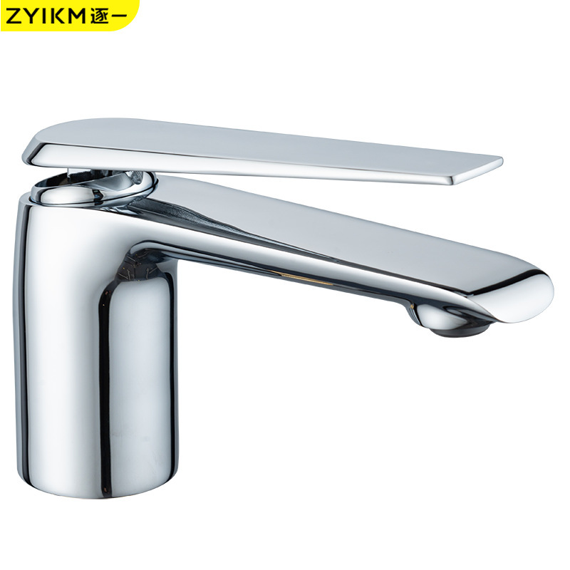 High-Quality Bathroom All-Copper Basin Faucet for Above-Counter and Under-Counter Basins, Single-Hole Hot and Cold Water Faucet