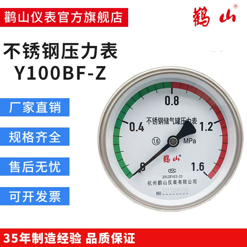 Специальный счетчик бензобака из нержавеющей стали Y100BFZ, устойчивый к коррозии и высоким температурам манометр Dangshan