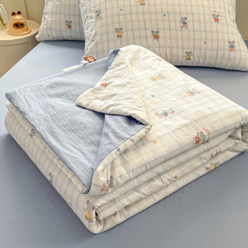Tipo A, gasa arrugada, colcha fresca de verano, colcha de aire acondicionado, dormitorio de estudiantes, colcha fina de verano, núcleo, lavable a máquina 2025 nuevo