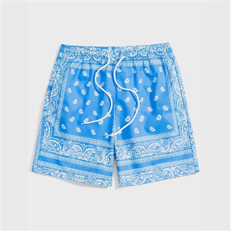 Trend Handkerchief Graphic Beach Pants Men's Summer Fashion Digital Printing 3D Shorts Loose Casual Three-Point Shorts