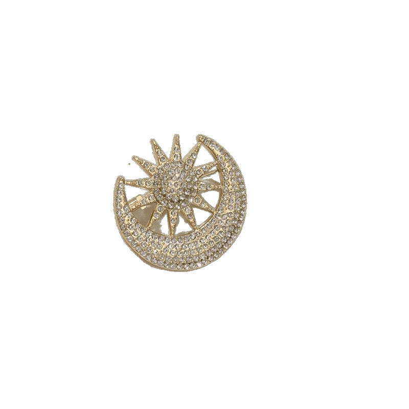 Broche de girasol de luna de diamantes de todo fósforo de nueva moda image 5