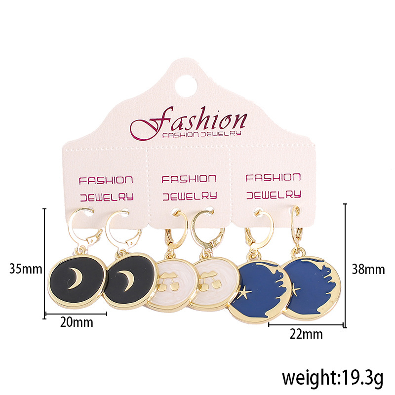 1 Set Fashion Flower Alloy Enamel Womenu0027S Dangling Earrings