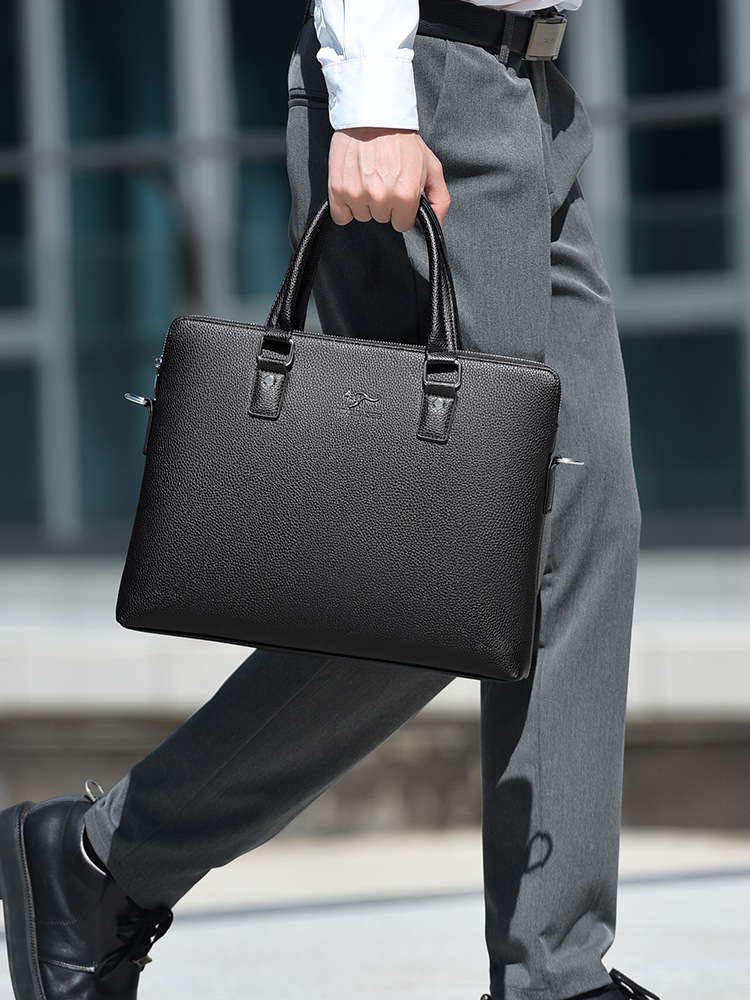 Bolso de hombre de nuevo estilo estilo horizontal de negocios casual de múltiples capas de un solo hombro maletín de archivo de conferencia de gran capacidad bolsa de computadora image 3