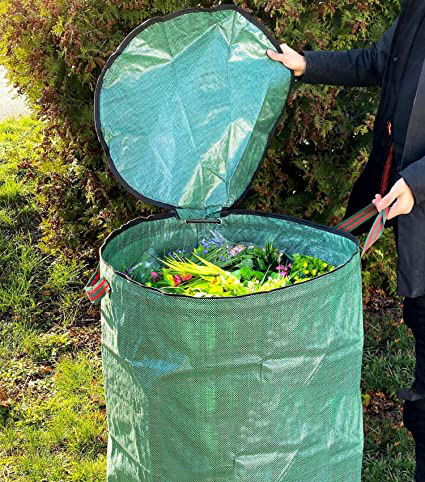 Nueva Llegada Transfronteriza, Bolsa De Hojas Caídas De Jardín De 300l Con Tapa, Bolsa De Recolección De Basura De Jardín De Flores, Bolsa De Almacenamiento De Hojas Abatibles display picture 3