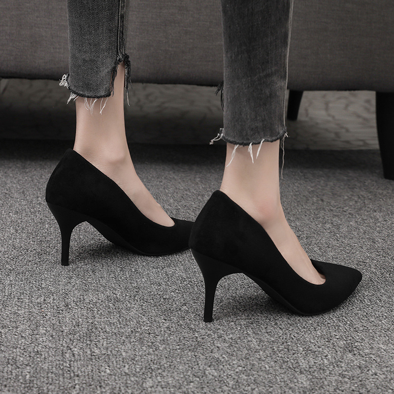 2025 Fall New Women's High Heels: Black Elegant French Style Fashion Shallow Mouth Stiletto Heel Pumps For Women_vogvips.com