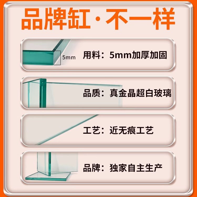 超白玻璃鱼缸客厅小型乌龟缸桌面玻璃懒人水草溪流缸生态鱼缸|undefined