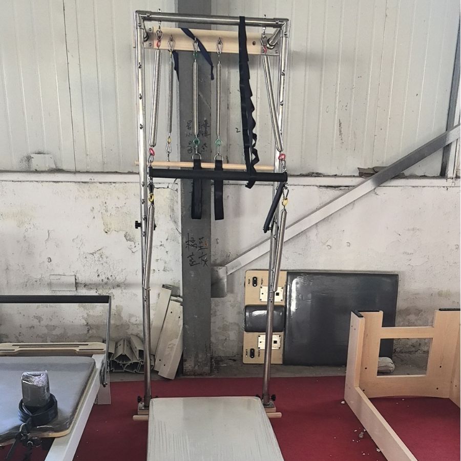 Torre de Pilates de pared con colchoneta alta de madera de arce, equipo grande para acrobacias aéreas y yoga, para uso doméstico, disponible en stock.