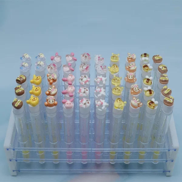 Cartoon Test Tube Eyelash Brush Cute Mini Winnie the Pooh Eyelash Brush Test Tube Eyelash Brush with Independent Tube Eyelash Comb