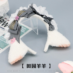 かわいい甘い少女の頭飾り漫展lolita羊の耳の髪飾りのぬいぐるみの羊の耳の蝶結びのカチューシャ