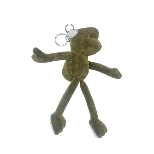 Cute long-legged frog backpack keychain, couple's decoration plush toy, wholesale doll accessory