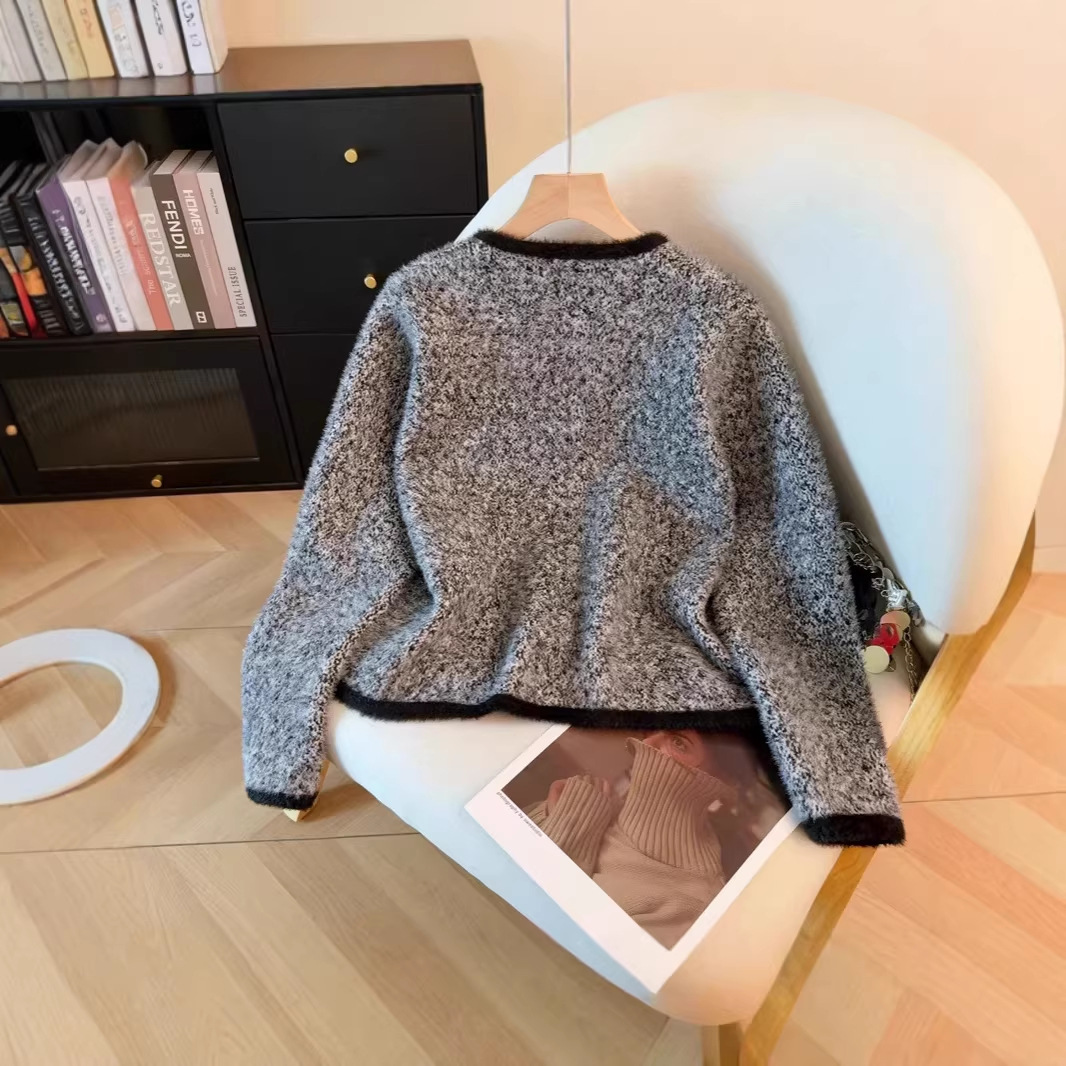 Áo croptop nữ tay ngắn phong cách tiểu thư sang trọng — màu xám chi tiết 3