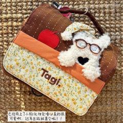 Tagi「笑」笑い子犬おやすみ収納袋ポータブルトイレタリーバッグかわいい犬収納化粧品袋女性用