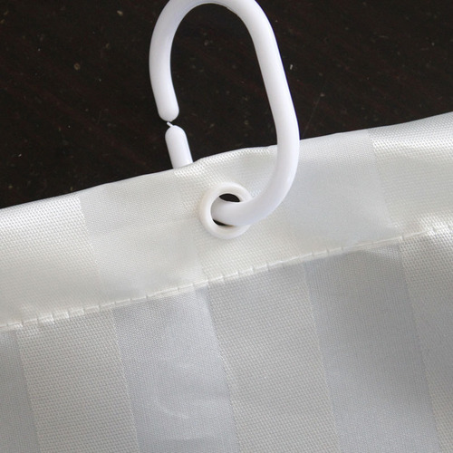 S83V hotel shower curtain with reinforced buttonholes, polyester waterproof yin and yang strip shower curtain, five colors and multiple sizes