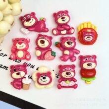 新款甜酷草莓熊米奇猫猫可爱发夹头饰服饰树脂卡通饰品配件材料