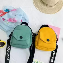 小巧方形休闲简约女孩十字肩背包帆布信使包表带时尚手机跨包定制