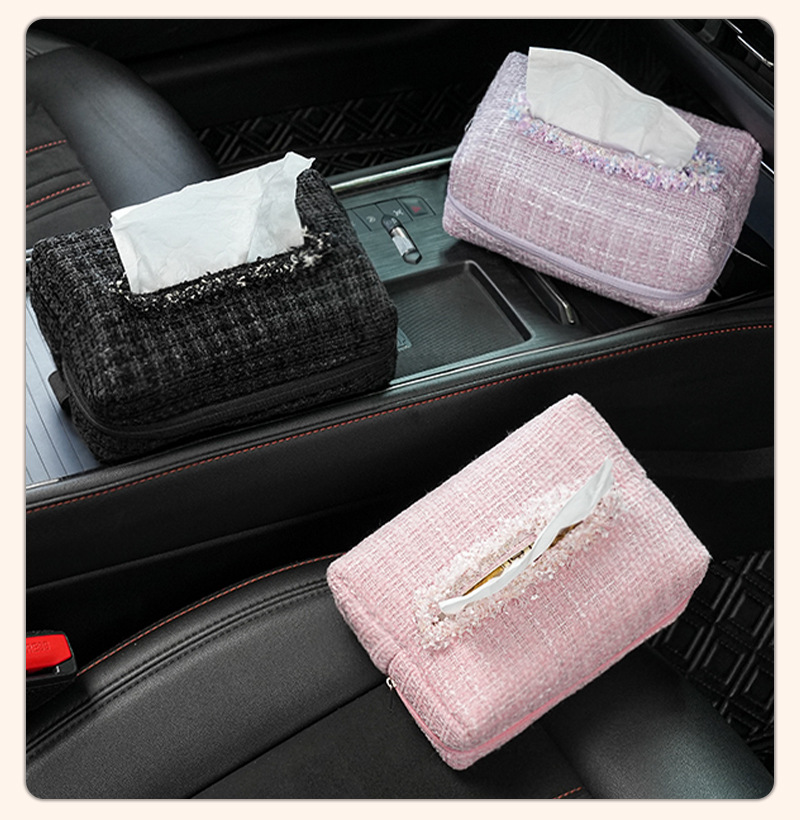 Blue Rain Car Tissue Box High-End Trendy Car Tissue Hanging Bag for Car Seat Back Armrest Box Tissue Holder