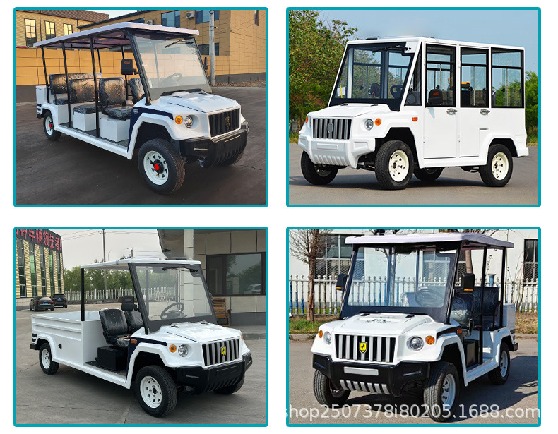 Electric Patrol Car with Four Wheels, 5 Seats, 8 Seats, Open Type with Bucket, Factory Area Property Security Inspection, Scenic Spot Sightseeing Shuttle Bus