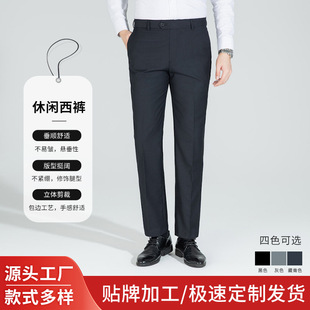 201 Summer Men's New Thin Anti-Wrinkle No-Iron Business Casual Men's Pants Spring and Summer Men's Casual Straight-Leg Trousers Wholesale
