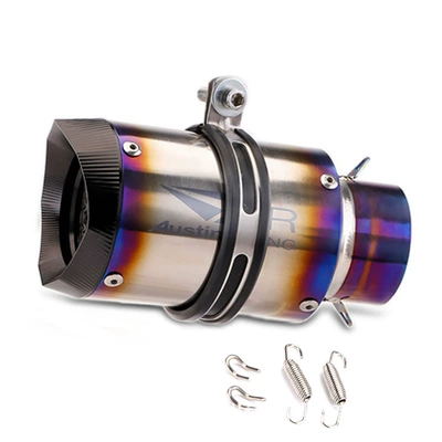 exhaust z900/zx10r/zx25/r3, Motorcycle exhaust pipe - titanium-alloy-half-blue-60mm