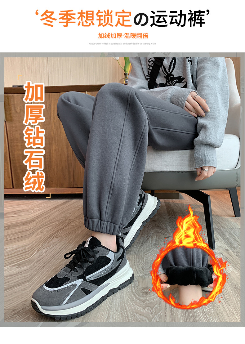 Fleece and thickened sportswear pants for women, new autumn and winter style, loose and versatile, tight-fitting, small label, casual and warm sweatpants pic 3