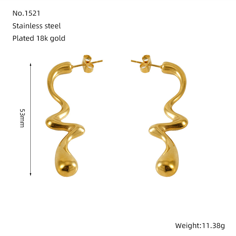 Pendientes geométricos con sentido de la tendencia de diseño de celebridades europeas y americanas Pendientes irregulares retro de temperamento de nicho femenino