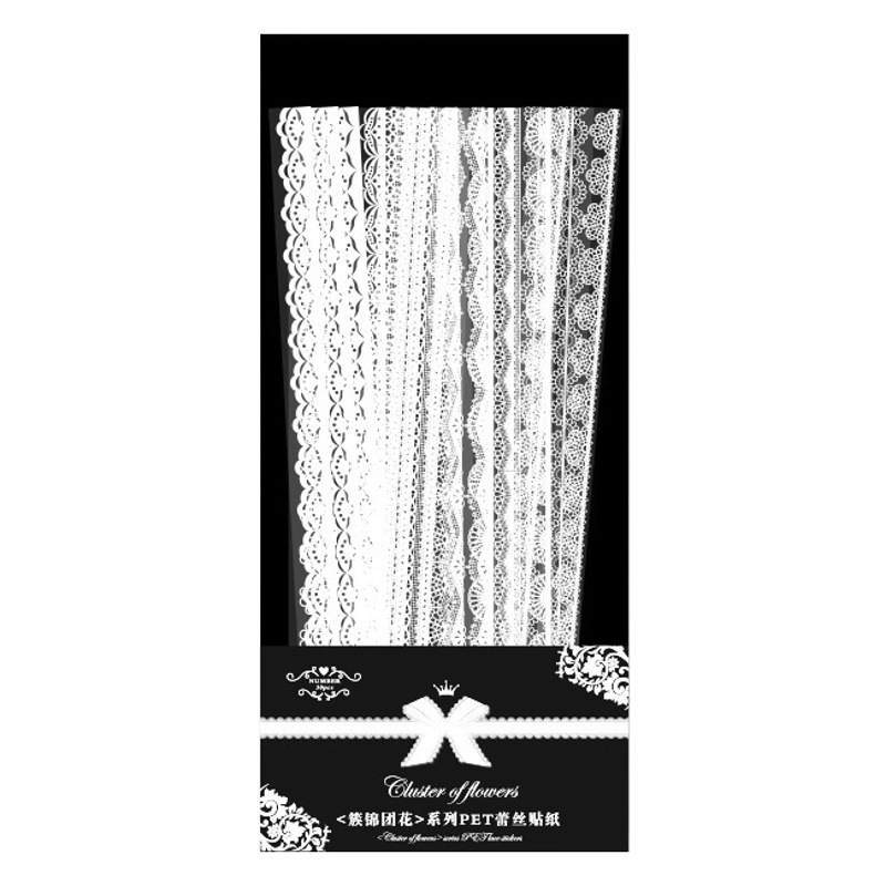 Yuezhen racimo brocado flor pegatinas de encaje pegatinas de cuentas a mano bolsas pegatinas creativas transfronterizas pegatinas de cuentas a mano de pet de sentido avanzado