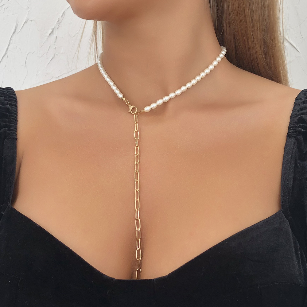 Fashion Imitation Pearl Long Necklace display picture 1