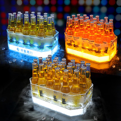 バーktv発光氷桶八角形石紋氷封24本プラスチックビール飲料カクテルシャンパン桶