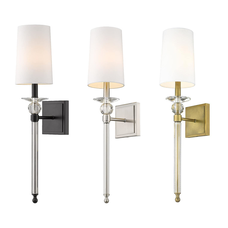 Cross-border exclusive new American crystal wall lamp retro bedroom living room study aisle hallway bathroom bedside lamp