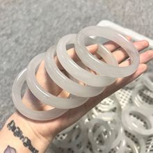 天然冰种水墨玉白月光玉手镯冰料水墨丹青女款玉镯灰冰翠手镯批发