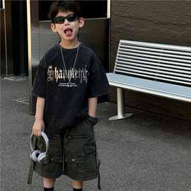 童T恤2026夏季男女童韩版卡通汽车印花短袖儿童圆领休闲宽松上衣