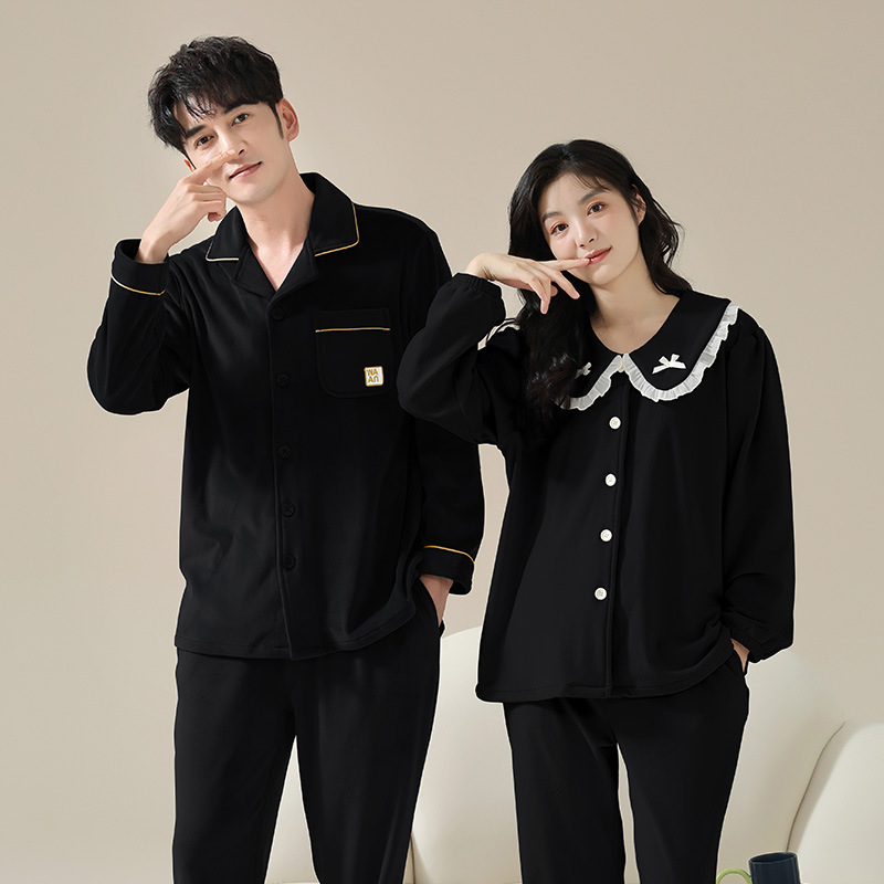 Couple Pajamas for Women in Autumn and Winter, Island Velvet for Spring & Fall, Men's Thickeneded and Warm, Can Be Worn Outside, Home Clothes, High-End Suits