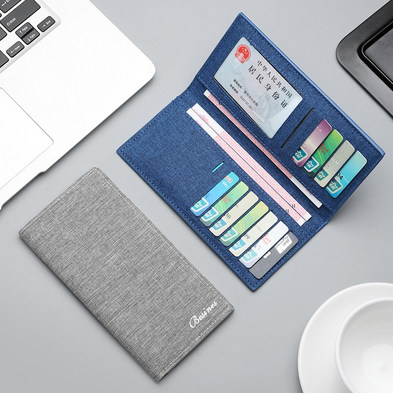 Cartera de lona para hombres corto 2023 nuevo estilo minimalista joven estudiante de secundaria personalidad delgada cartera pequeña Amazon