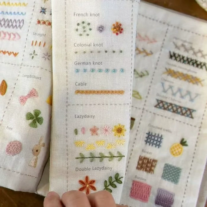 Cross-border new products Stitch Book Needle and thread book Needle and thread loose leaf book Linen Needle and skill book DIY embroidery