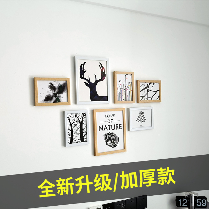 Pequeña pared Nórdico decorativo foto pared Punch-libre pared decorativo foto marco dormitorio colgante de pared marco de fotos ins marco de fotos