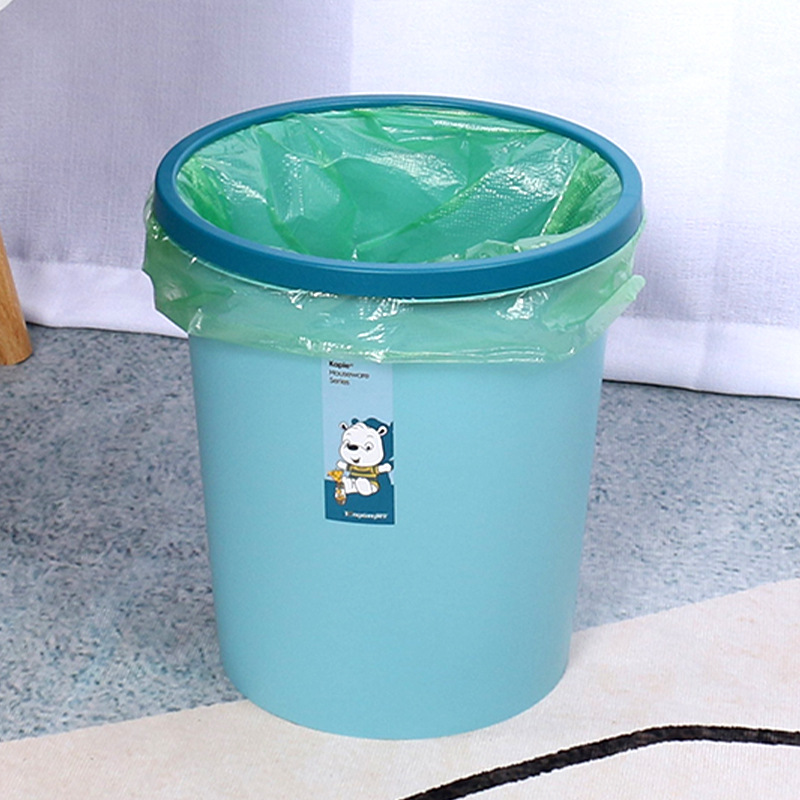 批發壓圈塑料垃圾筐家用客廳廚房辦公帶蓋垃圾桶小號衛生間垃圾簍