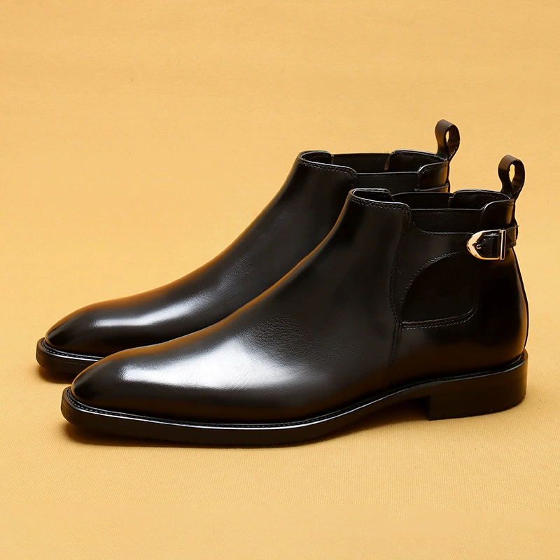[VIP для] Челси сапоги мужские кожаные стирания цвета ретро стиль острый бизнес, высокая внешняя торговля мужские сапоги