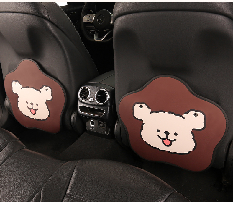 Women's Cute Cartoon Car Seat Back Anti-Kick Pad Dirty Resistant Car Rear Seat Back Anti-Stain Pad
