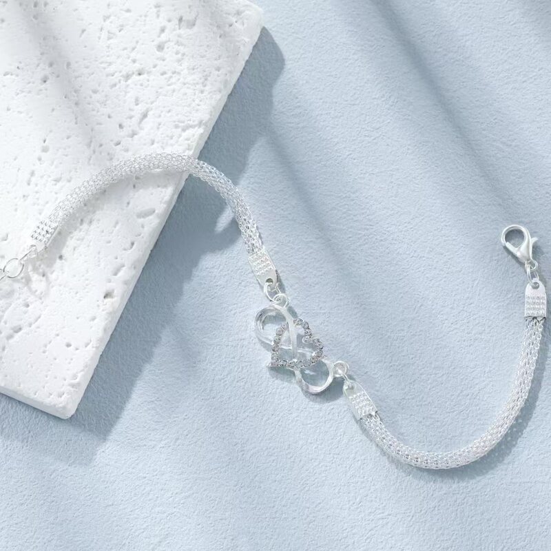 European and American AliExpress Cross-border Leisure Beach Diamond-encrusted Love Unlimited Symbol Bracelet Simple Geometric Metal Chain