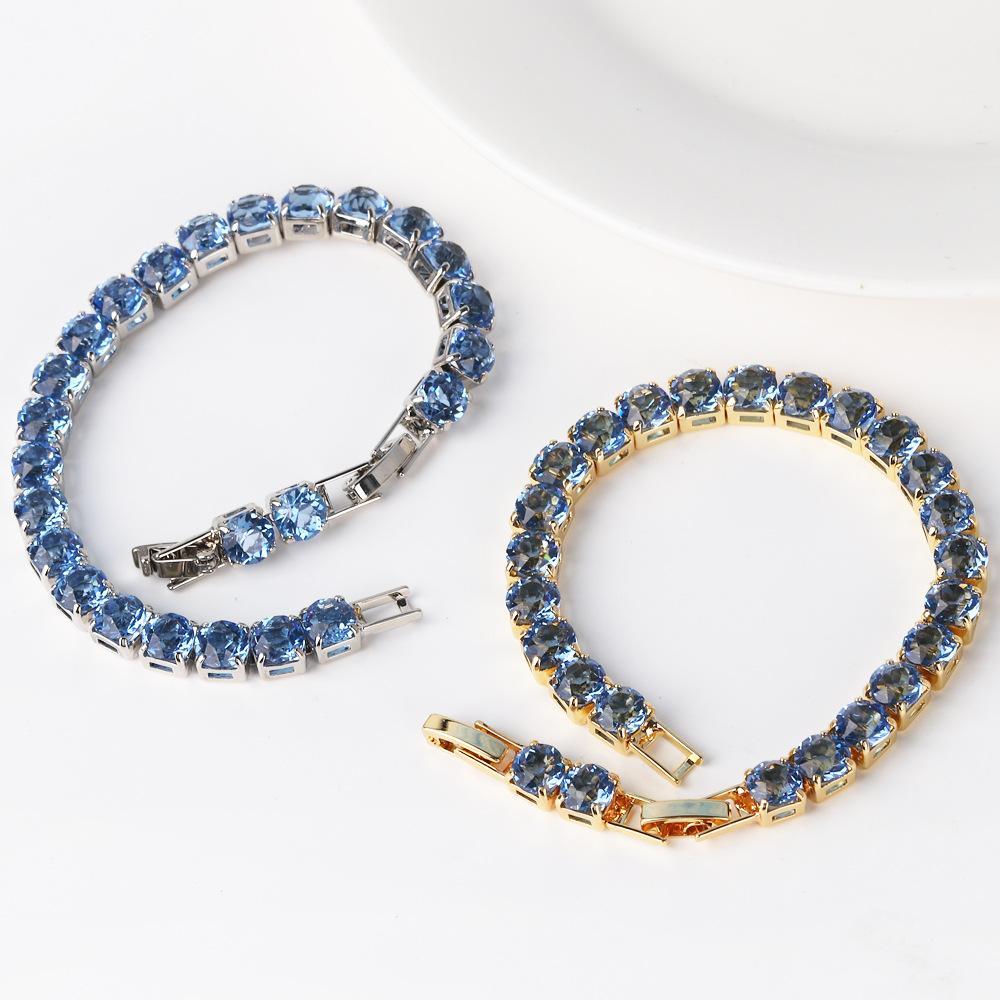 Copper Material Copper Simple Style Classic Style Inlay Solid Color Bracelets