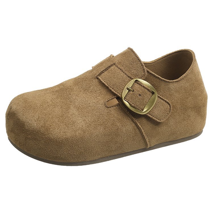 Zapatos japoneses de primavera para mujeres nuevos zapatos retro de doble botón de un solo botón para viajar con suela suave zapatos perezosos un pie ocio