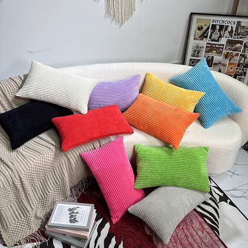 Bestselling wholesale rectangular short plush large throw pillow cover portable machine washable sofa cushion with a sense of luxury