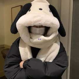 三件套冬天女可爱帽子围巾手套围脖保暖抗风护耳骑车戴毛绒绒亲肤