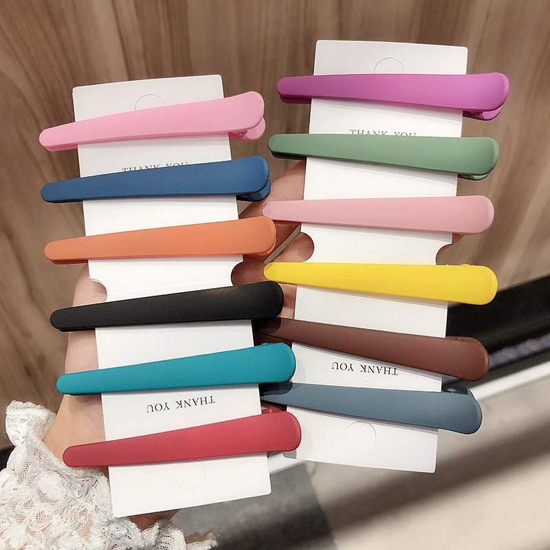 Seamless Frosted Duckbill Clip, One-Word Clip, 8cm Side Clip, Bangs Clip, Makeup Hair Clip, Seamless Hair Clip, Korean Hair Accessory