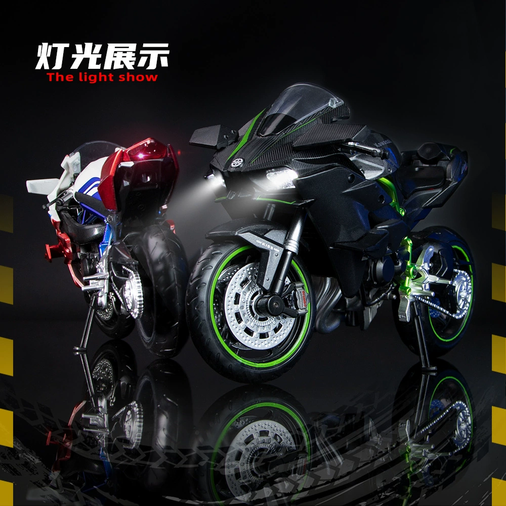 Kawasaki, воины, реалистичный мотоцикл, модель автомобиля со светом и музыкой, минифигурка, 1/12