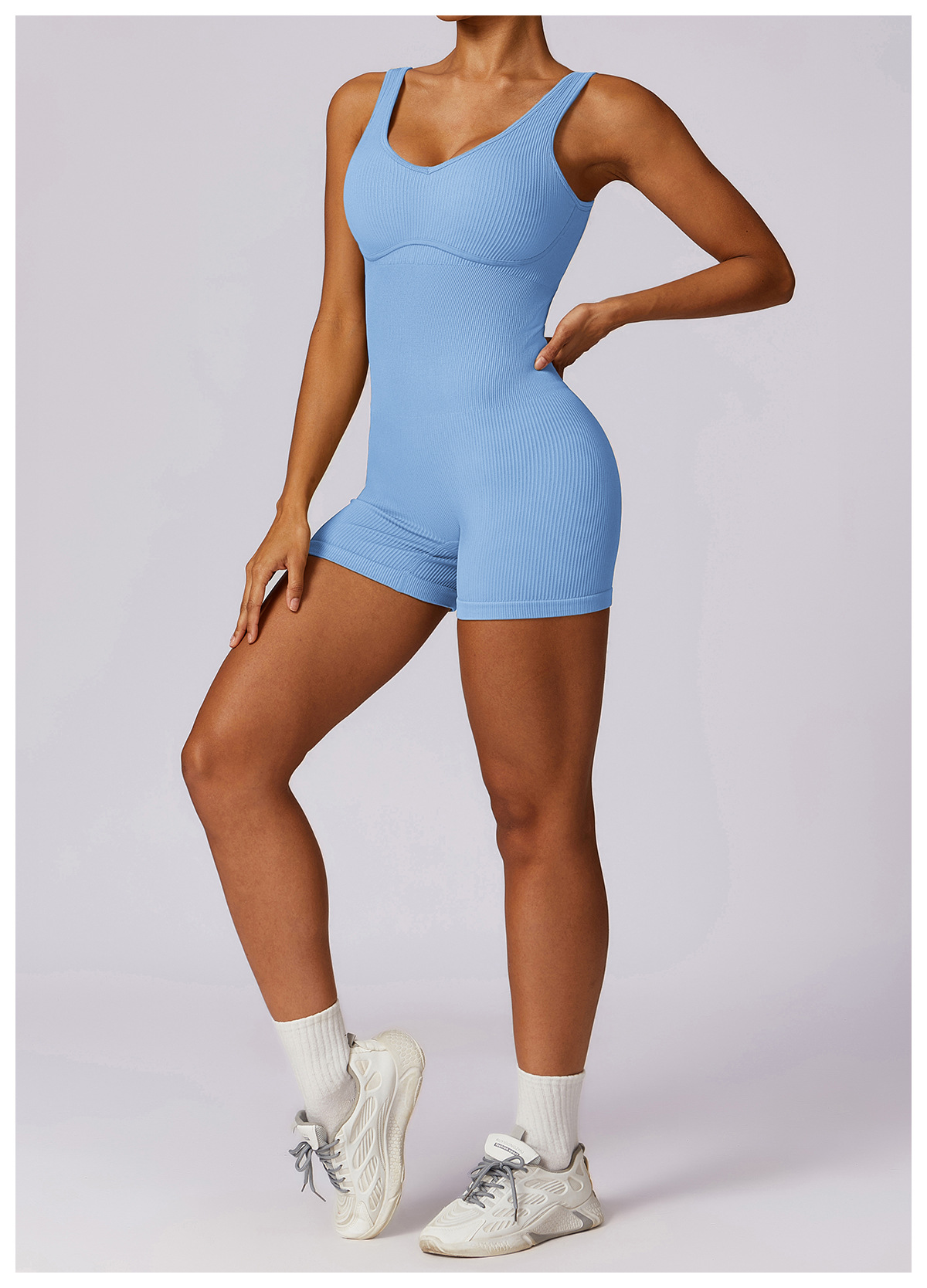 High Strength Beauty Back Seamless Yoga Jumpsuit Thread Elastic Sports Tight Fitness One Piece Women