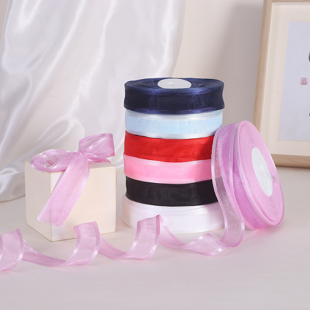 彩色宽边雪纱带丝带 DIY提花罗纹带 玩具鞋帽装饰缎带辅料螺纹带