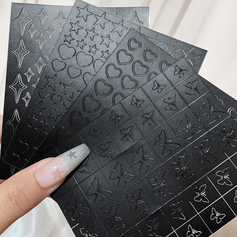 Direct Selling Spray-Painted Cut Out Nail Art Stickers Butterfly Five-Pointed Star Heart Pat Glue Auxiliary with Adhesive Backing Nail Sticker Accessories Direct Selling Spray-Painted Cut Out Nail Art Stickers Butterfly Five-Pointed Star Heart Pat Glue Auxiliary with Adhesive Backing Nail Sticker Accessories