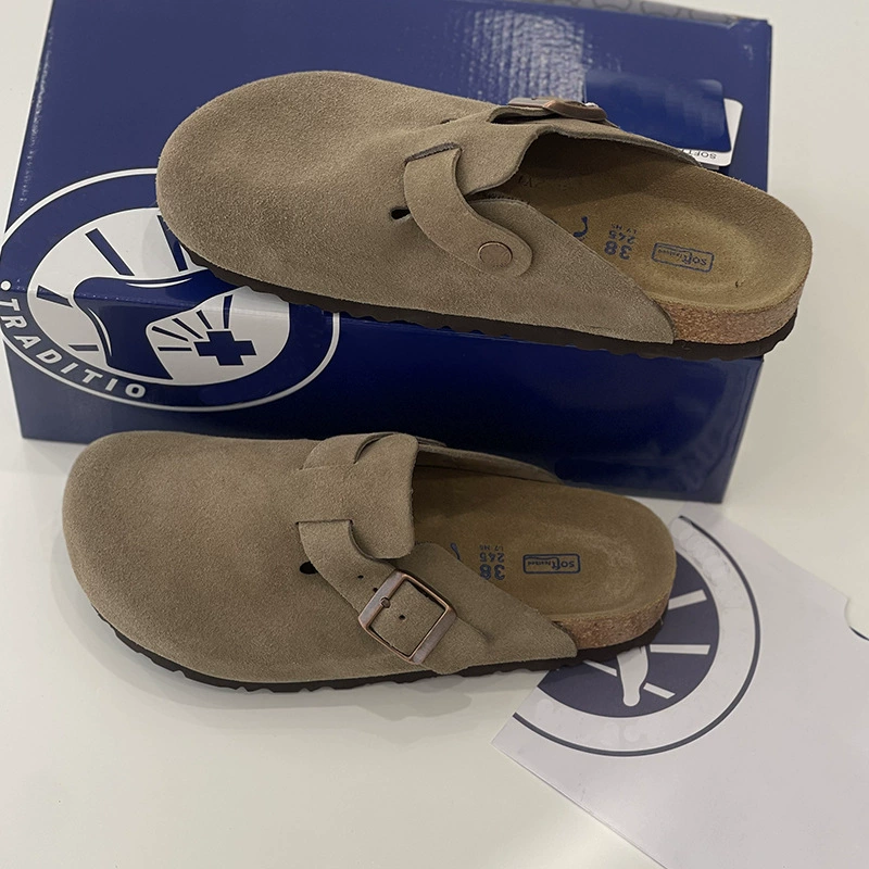 Туфли-мюли Sangpo на высоком каблуке из натуральной кожи с пробковой подошвой, весна-осень 2025, оригинальные, на толстой подошве, увеличивающие рост, для женщин, из натуральной кожи, полуботинки