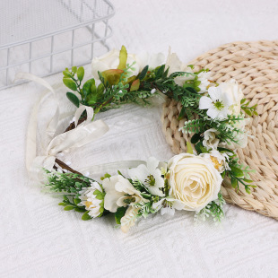 Aliexpress Cross-Border Exclusive New Bridal Hair Accessories Simulated Flower Garland Forest Wedding Dress Accessories Photo